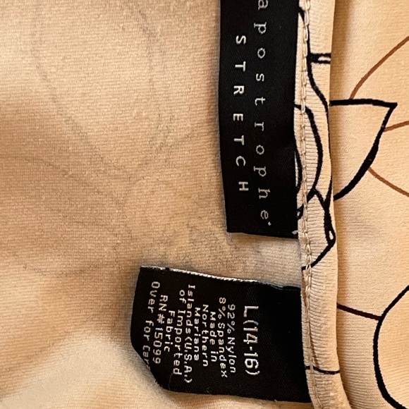 Apostrophe Stretch Floral Quarter Sleeve large top - Picture 4 of 7